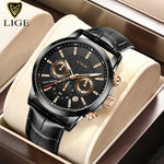 LIGE 2023 Watch Men Fashion Sports Quartz Clocks Mens Watches Top Brand Leather Military Waterproof Date Watch Relogio Masculino