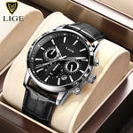 LIGE 2023 Watch Men Fashion Sports Quartz Clocks Mens Watches Top Brand Leather Military Waterproof Date Watch Relogio Masculino