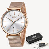 LIGE Womens Watches Top Brand Luxury Waterproof Watch Fashion Ladies Stainless Wristwatch Casual Quartz Clock Relogio Feminino