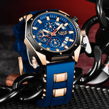 2023 LIGE New Fashion Mens Watches Top Brand Luxury Silicone Sport Watch Men Quartz Date Clock Waterproof Wristwatch Chronograph