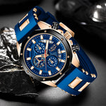 2023 LIGE New Fashion Mens Watches Top Brand Luxury Silicone Sport Watch Men Quartz Date Clock Waterproof Wristwatch Chronograph