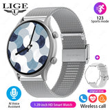 LIGE New Fashion Bluetooth Call Smart Watch Women Physiologic Function Sports Bracelet Waterproof Custom Dial Smartwatch Ladies