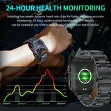 LIGE 2024 Rugged Military Smart Watch Men Outdoor Watches 3ATM Waterproof Al Voice Bluetooth Call Smartwatch For Android lOS