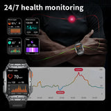 LIGE IP68 Waterproof Outdoor Smart Watch Men 410mAh Large Battery LED Light Health Monitor Sport Watch Bluetooth Call Smartwatch