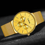 LIGE Women Watches Top Brand Luxury Gold Quartz Watch Ladies Waterproof Watch For Women Full Steel Slim  Dial Date Clocks