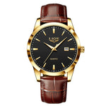 LIGE New Business Watch Men Top Brand Luxury Leather Waterproof Men's Quartz Wristwatches Military Sports Date Chronograph Male