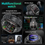 LIGE 2024 Rugged Military Smart Watch Men Outdoor Watches 3ATM Waterproof Al Voice Bluetooth Call Smartwatch For Android lOS