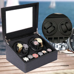 4+6 Hot Sale Black High Quality Watch Winder Automatic Watch Display Box Luxury Storage Box Put Down 10 Watch For Men & Women