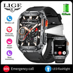 LIGE IP68 Waterproof Outdoor Smart Watch Men 410mAh Large Battery LED Light Health Monitor Sport Watch Bluetooth Call Smartwatch