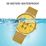 LIGE Women Watches Top Brand Luxury Gold Quartz Watch Ladies Waterproof Watch For Women Full Steel Slim  Dial Date Clocks