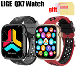 3in1 For LIGE Q7X Watch Strap Silicone Soft Sports Band women men Belt Screen Protector Film