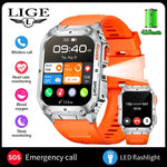 LIGE IP68 Waterproof Outdoor Smart Watch Men 410mAh Large Battery LED Light Health Monitor Sport Watch Bluetooth Call Smartwatch