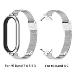 Strap for Mi Band 9 8 Bracelet for Xiaomi Smart Band 8 7 5 6 4 3 NFC Global Version Women Girls Metal Watch Band Wristband