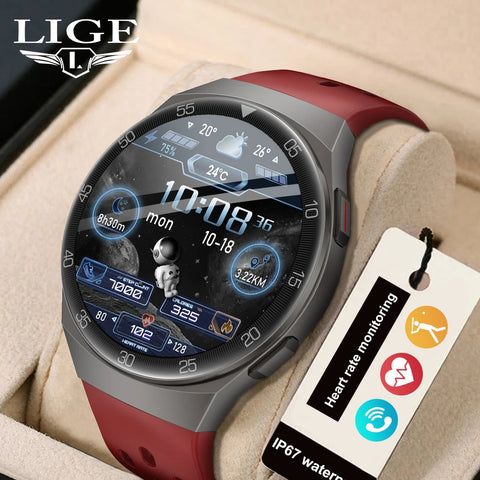 LIGE Fashion Smart Watch Men IP67 Waterproof Sports Fitness Tracker Bluetooth Call Health Monitor Men Smartwatch For IOS Android