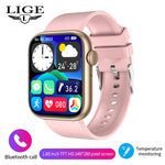 LIGE New Dial Call Smart Watch Women 2022 Full Touch Voice Assistant Sports Fitness Bracelet Temperature monitor Smartwatch Men