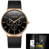 LIGE Women Watches Top Brand Luxury Gold Quartz Watch Ladies Waterproof Watch For Women Full Steel Slim  Dial Date Clocks