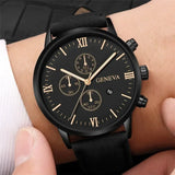 1pc Black Quartz Watch Men Roman Dial Watch Fashion Round Date Quartz Watch for Sports Relogios Masculino Relojes Para Hombres