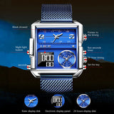 LIGE Luxury Men Quartz Digital Watch Creative Sport Watches Male Waterproof Wristwatch Montre Homme Clock Relogio Masculino+box