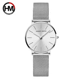 Dropshipping Women Watch Japanese Movement Hannah Martin Brand Stainless Steel Waterproof Fashion Simple Girl Quartz Wristwatch