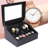 4+6 Hot Sale Black High Quality Watch Winder Automatic Watch Display Box Luxury Storage Box Put Down 10 Watch For Men & Women