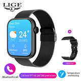 LIGE New Dial Call Smart Watch Women 2022 Full Touch Voice Assistant Sports Fitness Bracelet Temperature monitor Smartwatch Men