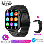 LIGE New Dial Call Smart Watch Women 2022 Full Touch Voice Assistant Sports Fitness Bracelet Temperature monitor Smartwatch Men