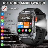 LIGE IP68 Waterproof Outdoor Smart Watch Men 410mAh Large Battery LED Light Health Monitor Sport Watch Bluetooth Call Smartwatch