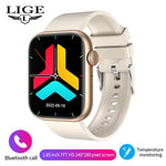 LIGE New Dial Call Smart Watch Women 2022 Full Touch Voice Assistant Sports Fitness Bracelet Temperature monitor Smartwatch Men