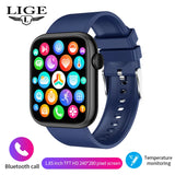 LIGE New Dial Call Smart Watch Women 2022 Full Touch Voice Assistant Sports Fitness Bracelet Temperature monitor Smartwatch Men