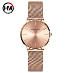 Dropshipping Women Watch Japanese Movement Hannah Martin Brand Stainless Steel Waterproof Fashion Simple Girl Quartz Wristwatch